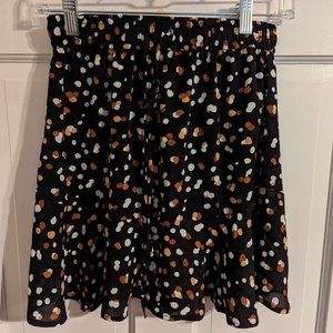 Mi Ami Tie Front Poly Mini Skirt Francesca's Flouncy Polka Dot Ladies sz XS NWT